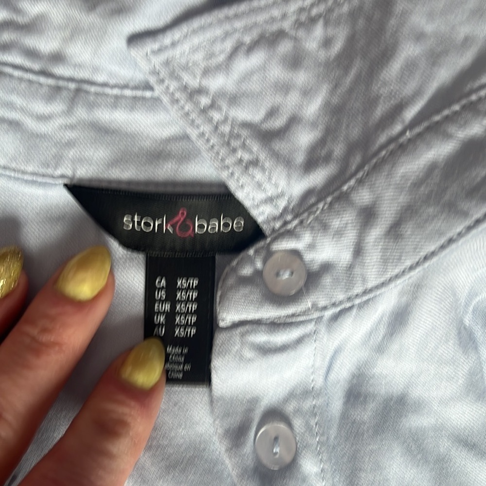 XS129 Stork & babe button down shirt - Picture 2 of 3